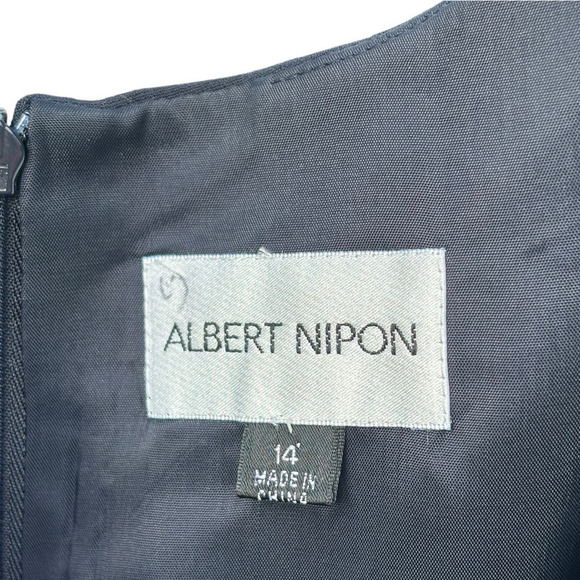 Albert Nipon Vintage Formal Navy Formal Suit with Fringe Beaded Hem RARE - Picture 2 of 16